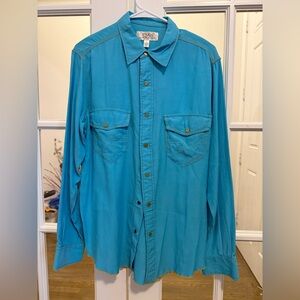Vintage Ryan Michael Western Silk Blend Turquoise Button Down Shirt M